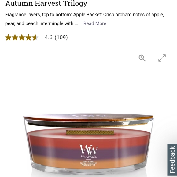 Woodwick Autumn Harvest Trilogy/ 16oz - Picture 1 of 8